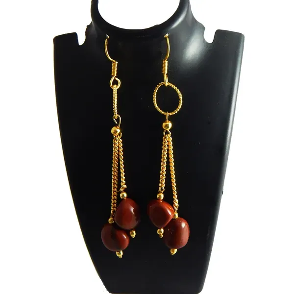 Maroon_Gemstone_Tumble_Red_Jasper_Earrings_For_Women