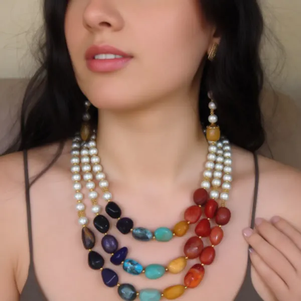 Multicolor_Gemstone_Tumble_Synthetic_Pearl_7_Chakra_Necklace_For_Women