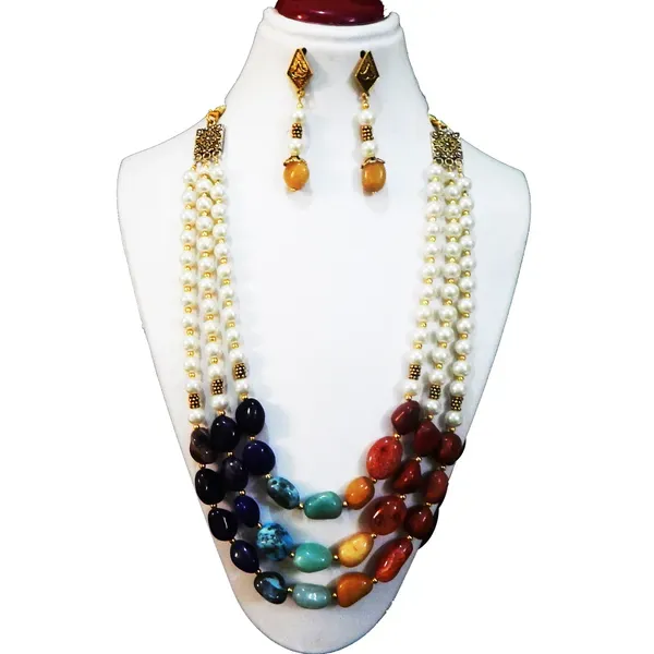 Multicolor_Gemstone_Tumble_Synthetic_Pearl_7_Chakra_Necklace_For_Women