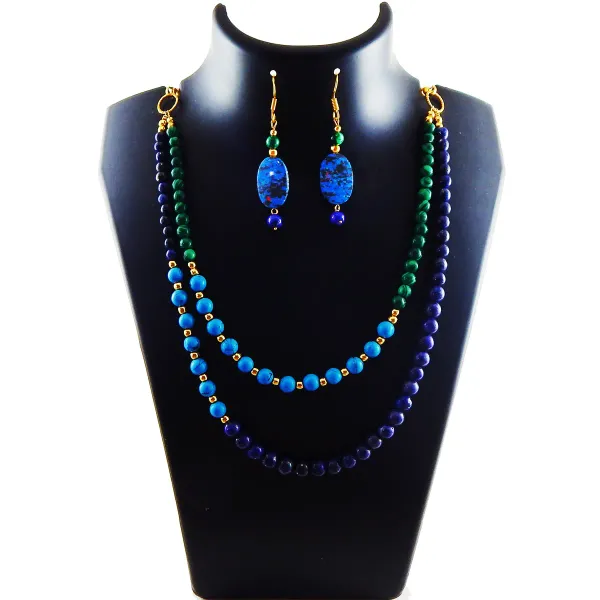 Blue_Gemstone_Shade_Beads_Two_Lines_Necklace_For_Women