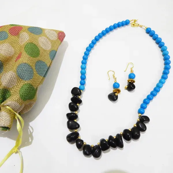 Black_Blue_Gemstone_Turquoise_Agate_Beads_Necklace_For_Women