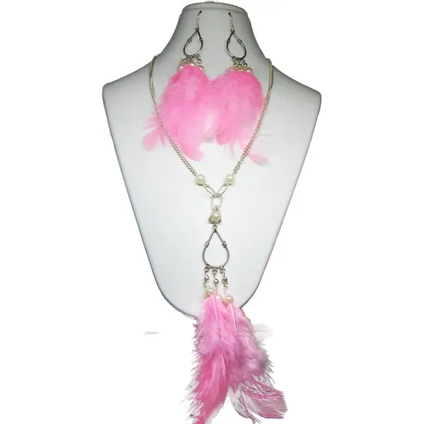 Rink_Metal_Chain_Real_Feathers_Necklace_For_Women
