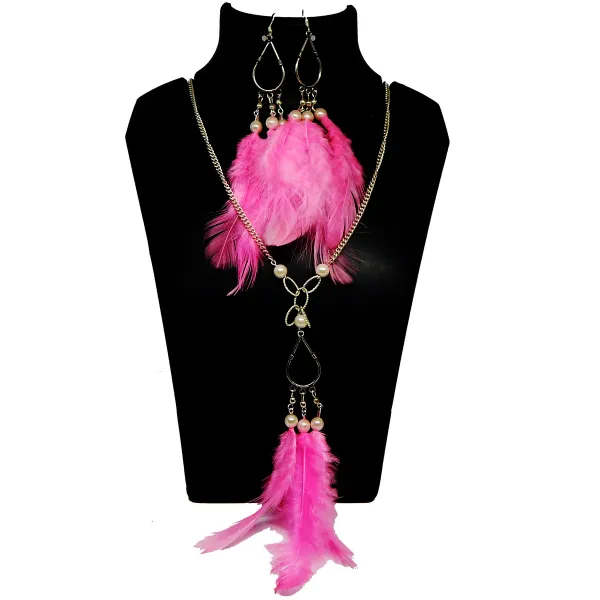 Rink_Metal_Chain_Real_Feathers_Necklace_For_Women