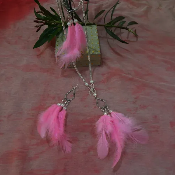 Rink_Metal_Chain_Real_Feathers_Necklace_For_Women