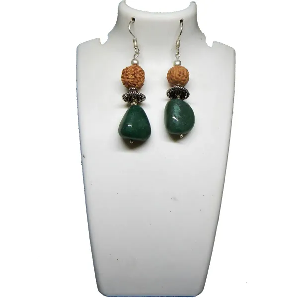 Yellow_Rudraksha_Aventurine_Stone_Earrings_For_Women