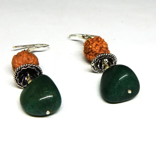 Yellow_Rudraksha_Aventurine_Stone_Earrings_For_Women