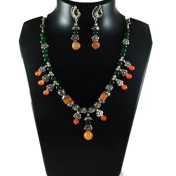 Green_Gemstone_Tumble_2_Color_Stone_Beads_Necklace_For_Women