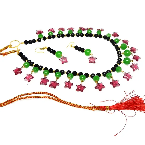 Multicolor_Glass_Beads_Fancy_Choker_Necklace_For_Women