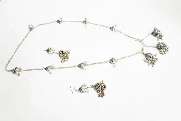 Silver_Metal_Chain_With_Jhumka_Fancy_Necklace_For_Women