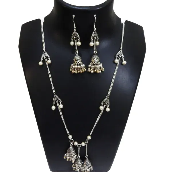 Silver_Metal_Chain_With_Jhumka_Fancy_Necklace_For_Women