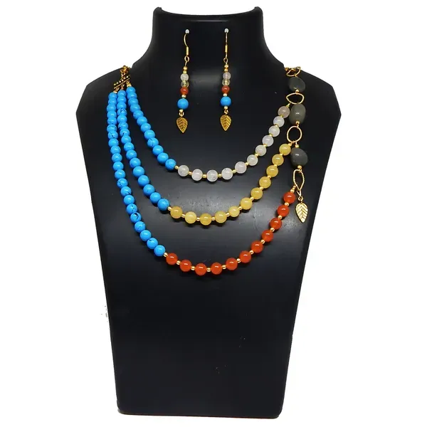 Multicolor_Gemstone_3-Line_Beads_Necklace_For_Women