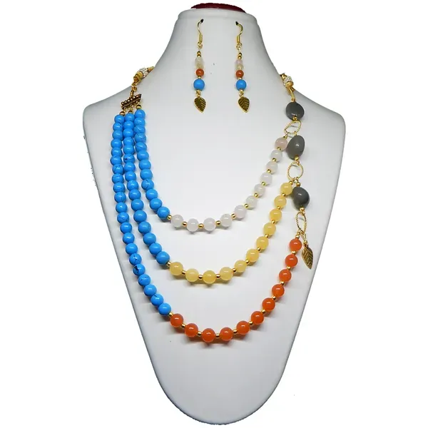 Multicolor_Gemstone_3-Line_Beads_Necklace_For_Women
