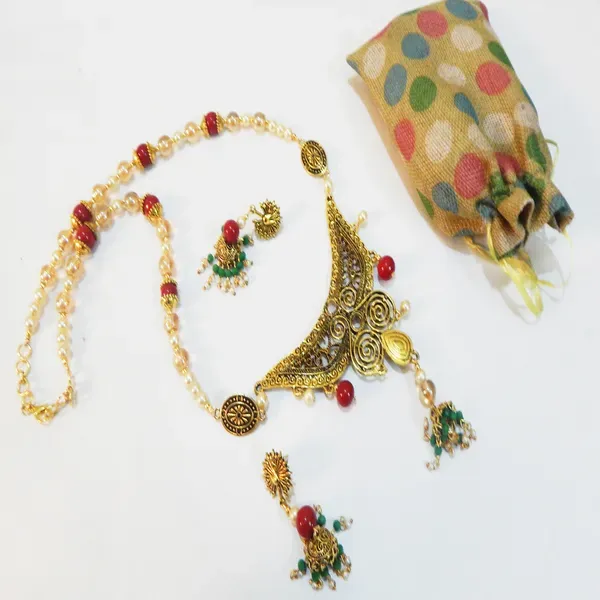 Yellow_Synthetic_Pearl_With_Big_Pendant_Fancy_Necklace_For_Women