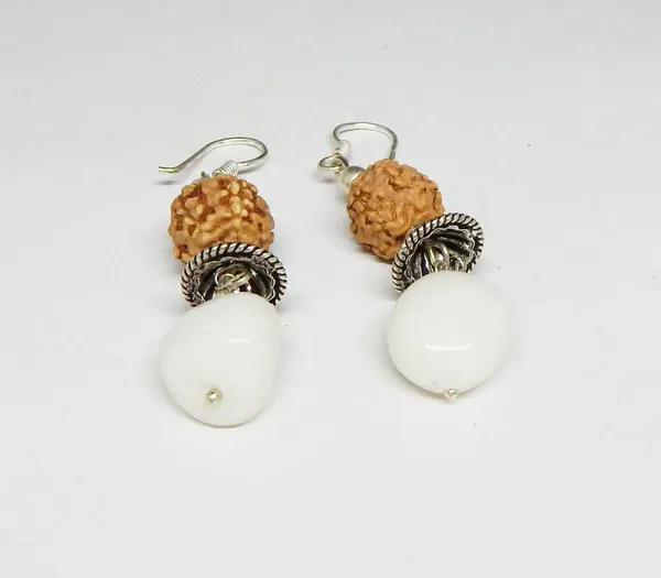 Orange_Rudraksha_Carnelian_Stone_Earrings_For_Women