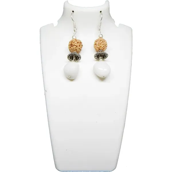 Orange_Rudraksha_Carnelian_Stone_Earrings_For_Women