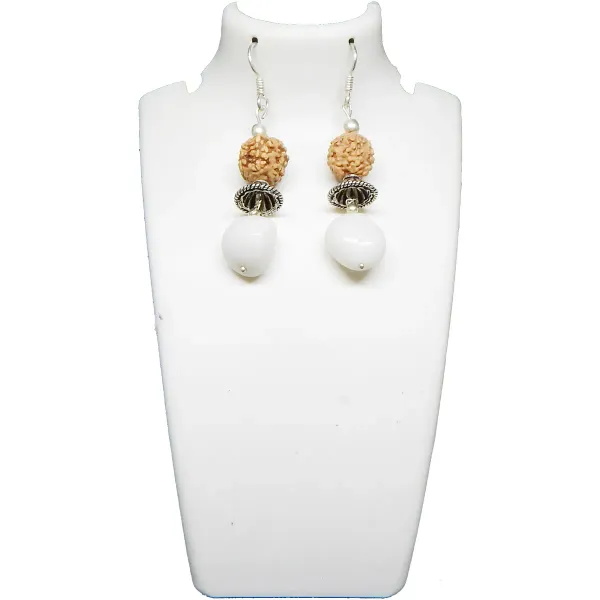 Orange_Rudraksha_Carnelian_Stone_Earrings_For_Women