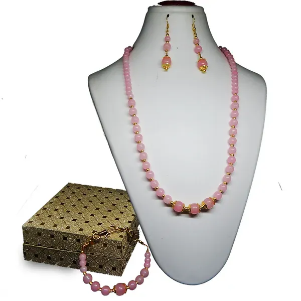 Pink_Plain_Glass_Beads_Fancy_Necklace_For_Women