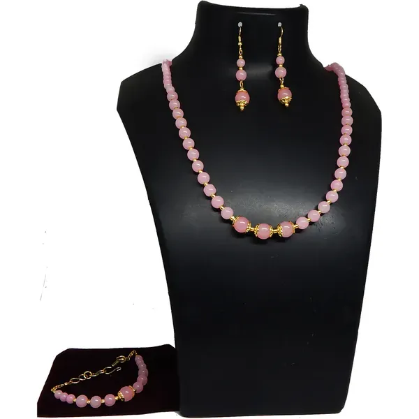 Pink_Plain_Glass_Beads_Fancy_Necklace_For_Women