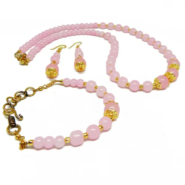 Pink_Plain_Glass_Beads_Fancy_Necklace_For_Women