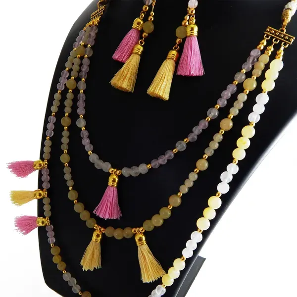 Multicolor_Gem_Stone_Rose_Quartz_Beads_Fancy_Necklace_For_Women
