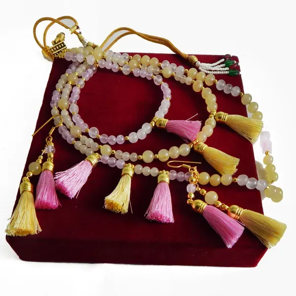 Multicolor_Gem_Stone_Rose_Quartz_Beads_Fancy_Necklace_For_Women