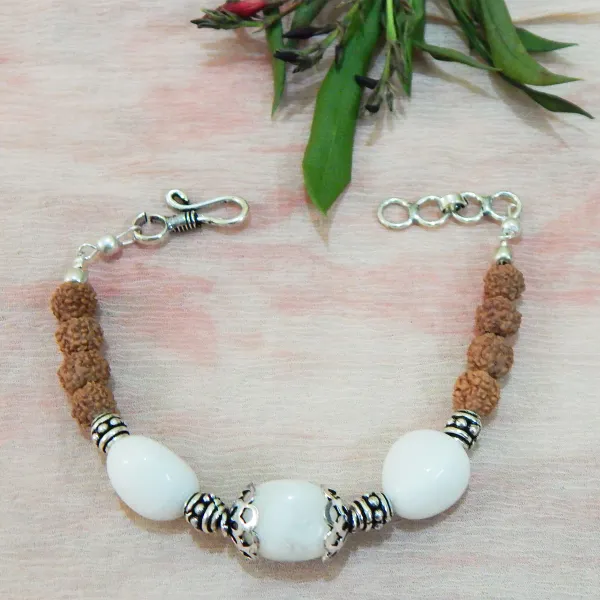 White_Agate_Tumble_Rudraksha_Beads_Bracelet_For_Women