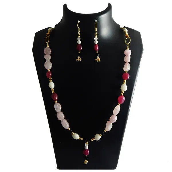 Multicolor_Gem_Tumble_Rose_Quartz_Ruby_Stone_Necklace_For_Women