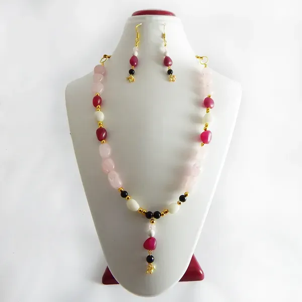 Multicolor_Gem_Tumble_Rose_Quartz_Ruby_Stone_Necklace_For_Women