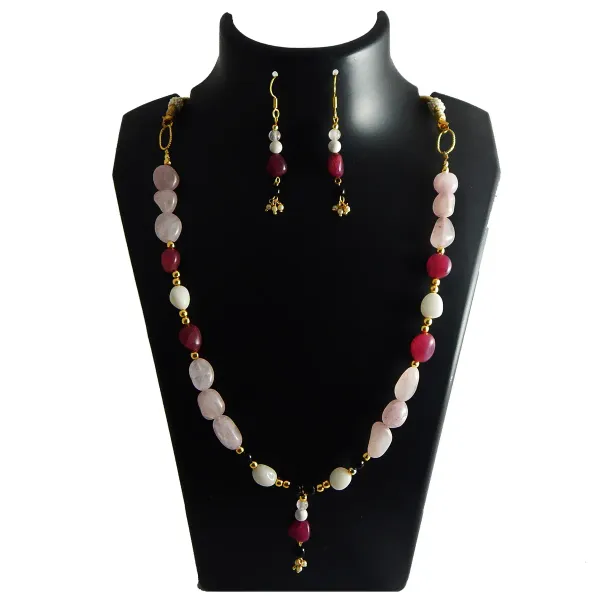 Multicolor_Gem_Tumble_Rose_Quartz_Ruby_Stone_Necklace_For_Women