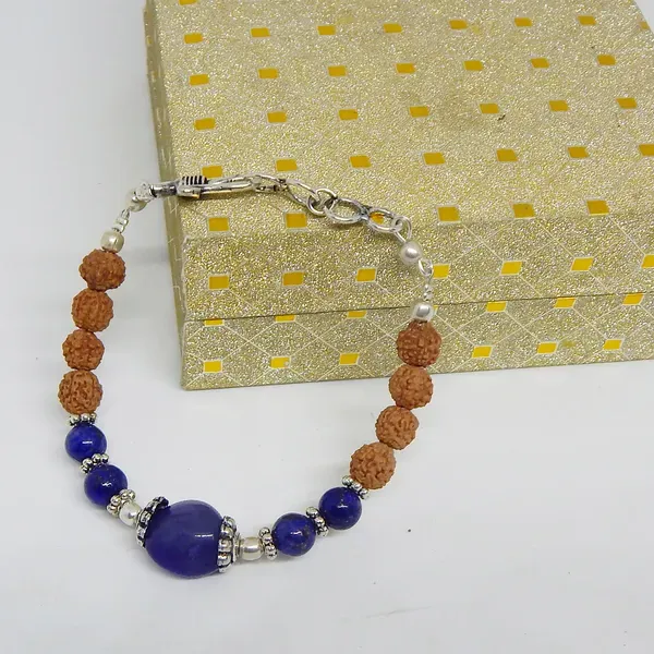 Blue_Gemstone_Agate_Rudraksha_Beads_Bracelet_For_Women