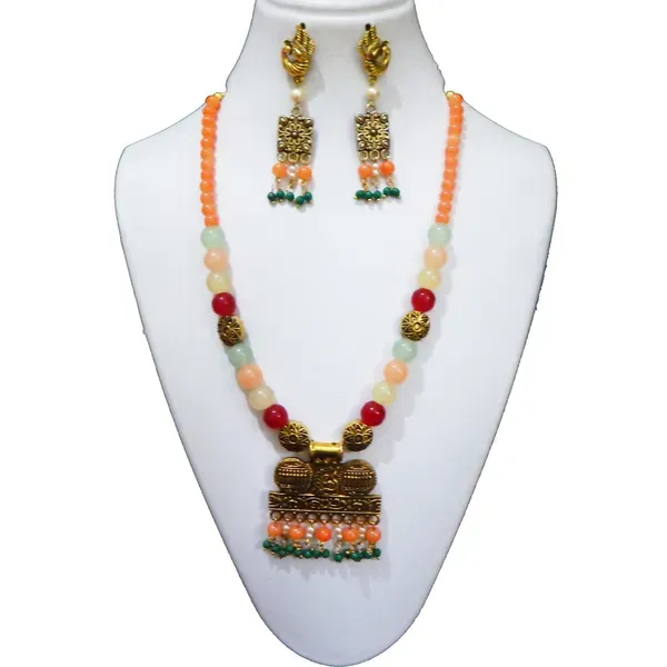 Multicolor_Glass_Beads_With_Metal_Pendant_Necklace_For_Women