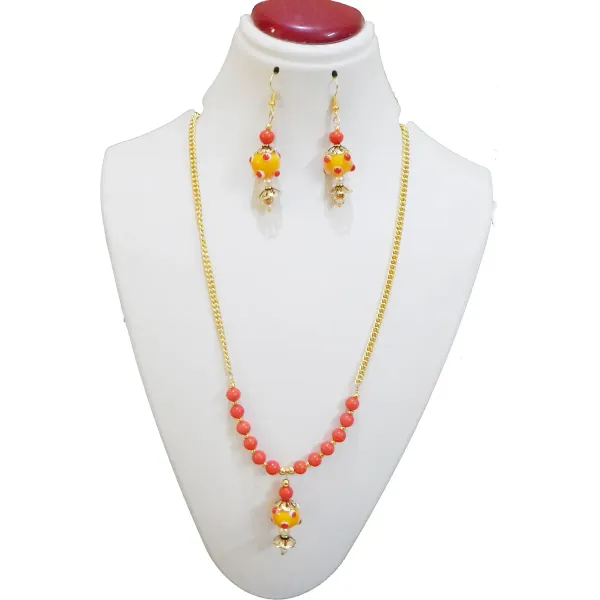 Red_Glass_Beads_Pendant_Necklace_For_Women