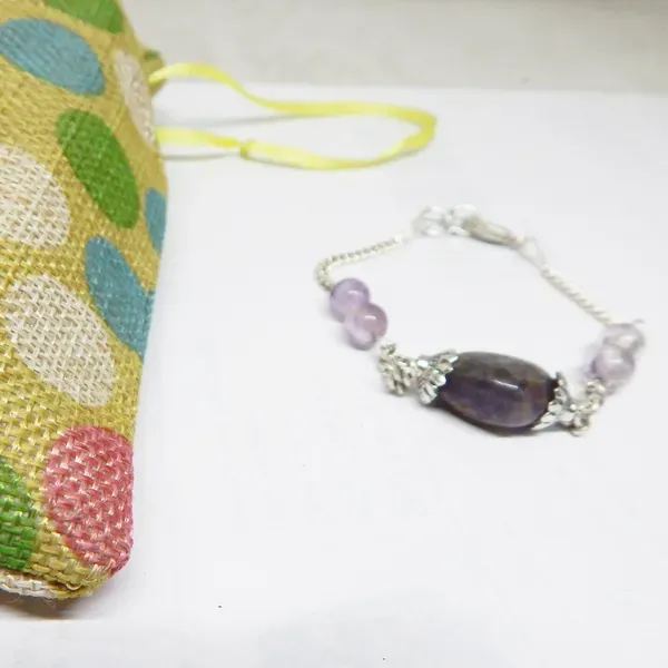 Purple_Gemstone_Amethyst_Tumble_Beads_Chain_Bracelet_For_Women