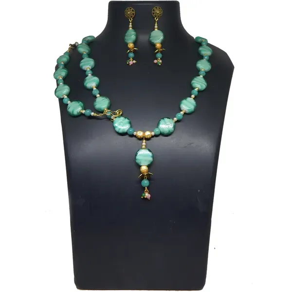 Sea_Green_Fancy_Lampwork_Glass_Beads_Necklace_For_Women