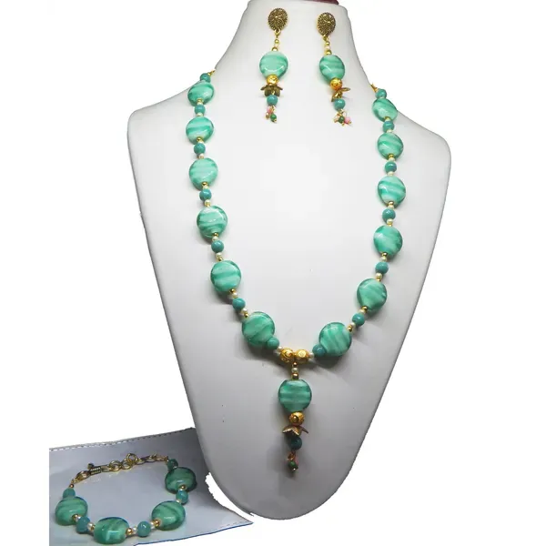 Sea_Green_Fancy_Lampwork_Glass_Beads_Necklace_For_Women