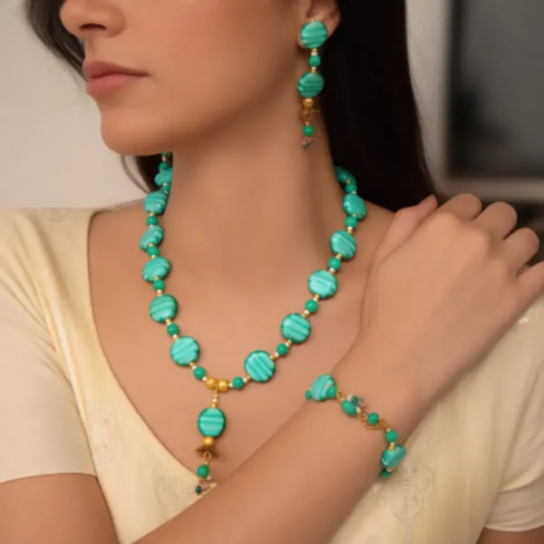 Sea_Green_Fancy_Lampwork_Glass_Beads_Necklace_For_Women