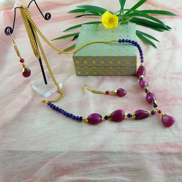 Multicolor_Gemstone_Amethist_Ruby_Tumble_Beads_Necklace_For_Women
