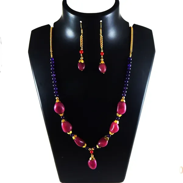 Multicolor_Gemstone_Amethist_Ruby_Tumble_Beads_Necklace_For_Women
