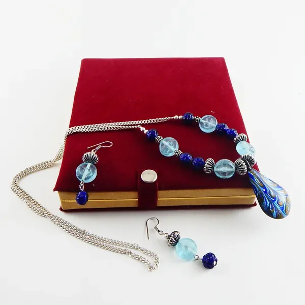Multicolor_Glass_Beads_Pendant_Necklace_For_Women