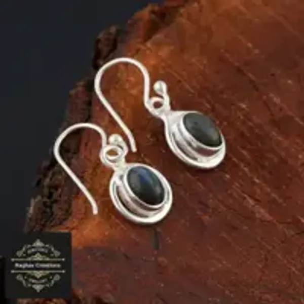 Natural_Labradorite_Gem_Stone_Silver__Earrings_For_Women