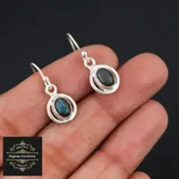 Natural_Labradorite_Gem_Stone_Silver__Earrings_For_Women