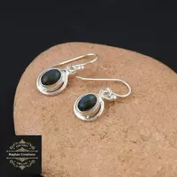 Natural_Labradorite_Gem_Stone_Silver__Earrings_For_Women