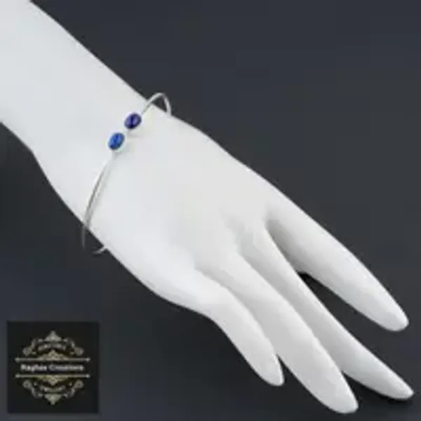 Silver_Lapis_lazuli_Gem_Stone_Bangle_For_Women