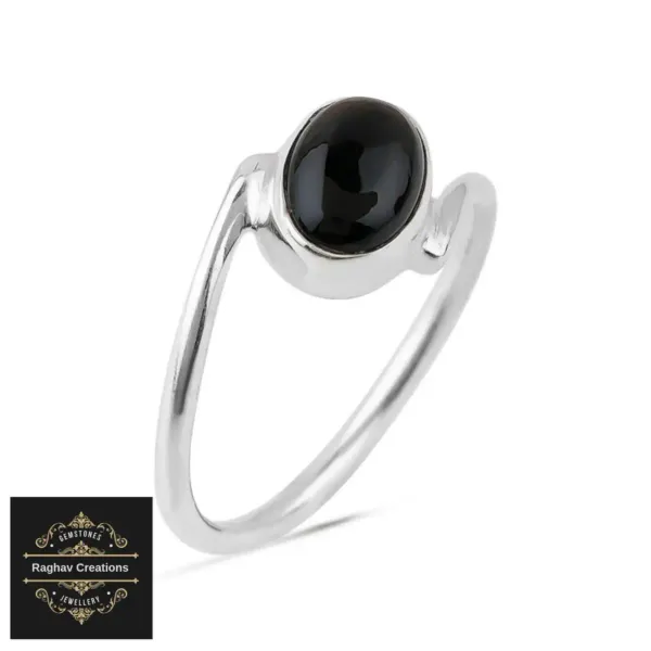 Natural_Black_Onyx_Gem_Stone_Silver__Ring_For_Unisex