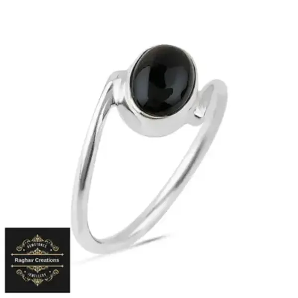 Natural_Black_Onyx_Gem_Stone_Silver__Ring_For_Unisex