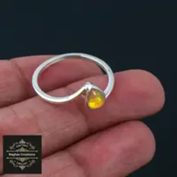 Natural_Opal_Gem_Stone_Silver__Ring_For_Unisex