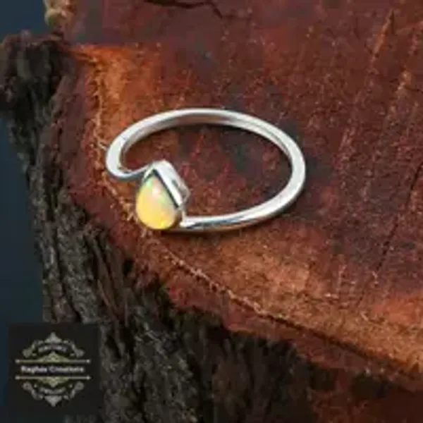 Natural_Opal_Gem_Stone_Silver__Ring_For_Unisex