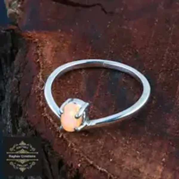 Natural__Opal_Gem_Stone_Silver__Ring_For_Unisex
