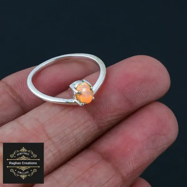 Natural__Opal_Gem_Stone_Silver__Ring_For_Unisex