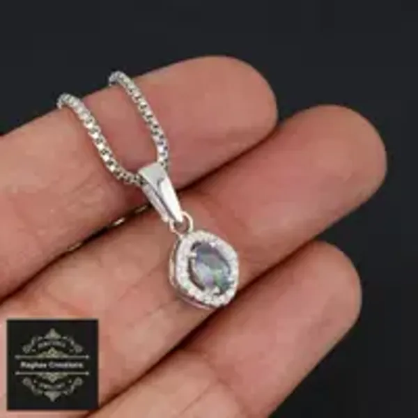 Mystic_Topaz_Natural_Gem_Stone_Silver__(_Pendent_Ring_Tops_)_For_Women